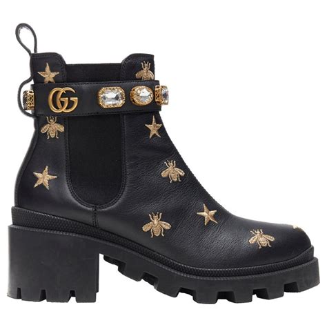 white gucci bee boots|Gucci platform boots.